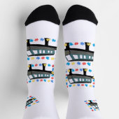 Chaussette Monorail autisme puzzle pièces train (Haut)