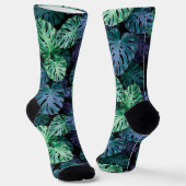 Chaussette Monstère tropicale verte et indienne Feuille (Angulaire)
