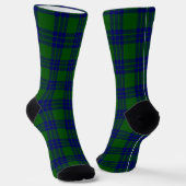 Chaussette Montgomery écossais vert bleu plaid (Angulaire)
