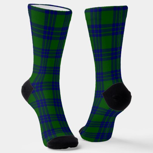 Chaussette Montgomery écossais vert bleu plaid (Angulaire)