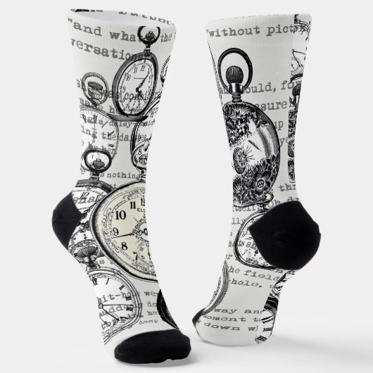 Chaussette Montre de poche victorienne Alice au pays des merv (Angulaire)