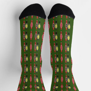 Chaussette Montres Sur Green Forest