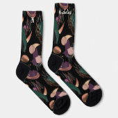 Chaussette Moody Automne Abstrait dans Plum et Forest Green (Droite)