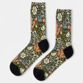 Chaussette Morris BlackBackground 1896 Compton Floral Pattern (Gauche)