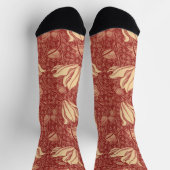 Chaussette Morris Inspiré Lily Flower Botanique Rouge Textile (Haut)