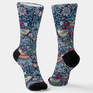 Chaussette Morris Strawberry Thief Classique Bleu Indigo Fin