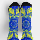 Chaussette Mosaic Mandala bleu et jaune (Haut)