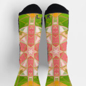Chaussette Mosaic Mandala Orange vert et rose (Haut)