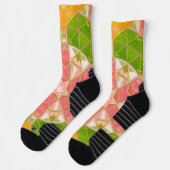 Chaussette Mosaic Mandala Orange vert et rose (Gauche)