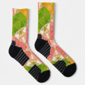 Chaussette Mosaic Mandala Orange vert et rose (Droite)