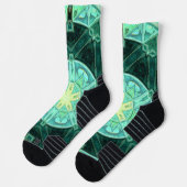 Chaussette Mosaic Mandala Turquoise et jaune (Gauche)