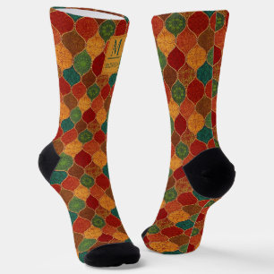 Chaussette Mosaique géométrique marocaine sans couture Motif