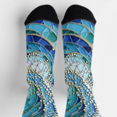 Chaussette Mosaïque Mer de Vagues Art (Haut)