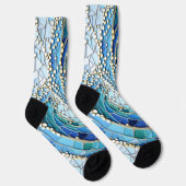 Chaussette Mosaïque Mer de Vagues Art (Droite)