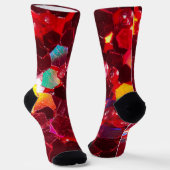 Chaussette Mosaïque rouge abstrait brillant parties scintilla (Angulaire)