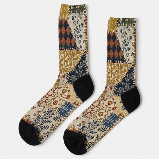 Chaussette Mosaïque textile de style vintage. (Gauche)