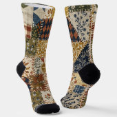 Chaussette Mosaïque textile de style vintage. (Angulaire)