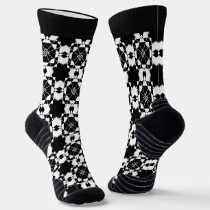 Chaussette Motif à carreaux rétro minimaliste – Design monoch