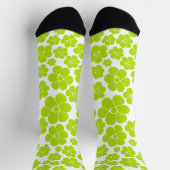 Chaussette Motif à fleurs en vert et blanc citron (Haut)