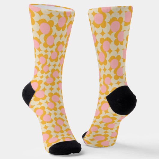 Chaussette Motif à fleurs géométrique circulaire du milieu du (Angulaire)