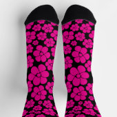 Chaussette Motif à fleurs - Magenta et noir (Haut)