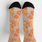 Chaussette Motif à fleurs Orange Retro (Haut)