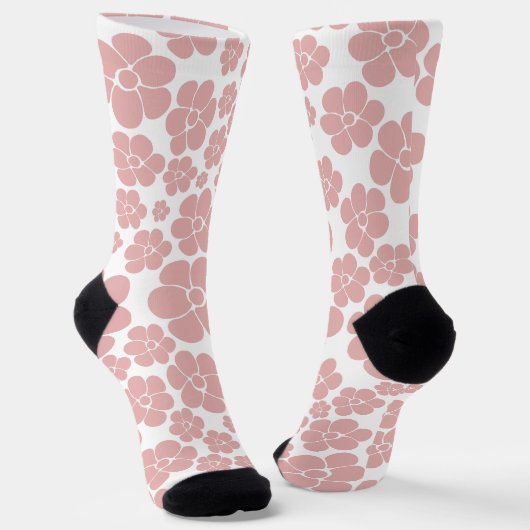 Chaussette Motif à fleurs - rose et blanc (Angulaire)