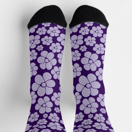 Chaussette Motif à fleurs - violet (Haut)