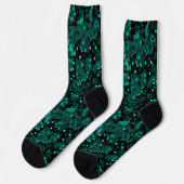Chaussette Motif à pois vert turquoise sur noir (Gauche)