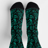Chaussette Motif à pois vert turquoise sur noir (Haut)