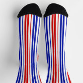 Chaussette Motif à rayures blanches rouges bleues   (Haut)