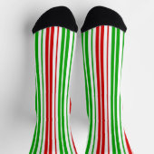 Chaussette Motif à rayures blanches rouges et vertes (Haut)