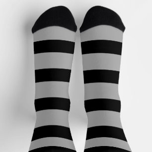 Chaussette Motif à rayures noir et blanc