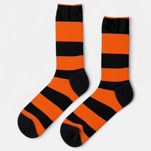 Chaussette Motif à rayures orange (Gauche)