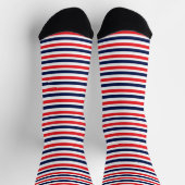 Chaussette Motif à rayures rouge, bleu et blanc (Haut)