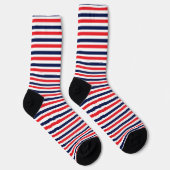 Chaussette Motif à rayures rouge, bleu et blanc (Droite)