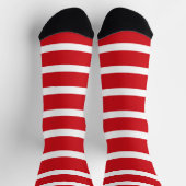 Chaussette Motif à rayures rouges et blanches (Haut)
