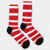 Chaussette Motif à rayures rouges et blanches (Droite)