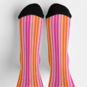 Chaussette Motif à rayures verticales rose et orange (Haut)