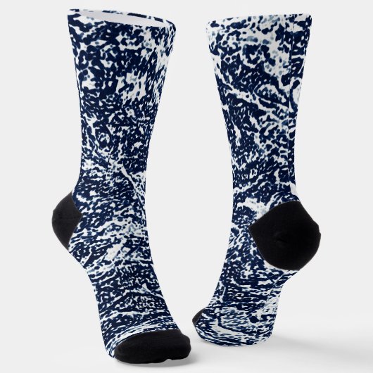 Chaussette Motif Abstrait bleu foncé (Angulaire)