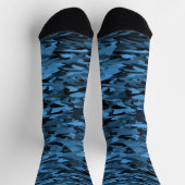 Chaussette Motif Abstrait Bleu Noir (Haut)