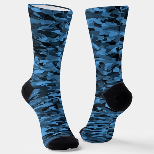 Chaussette Motif Abstrait Bleu Noir (Angulaire)