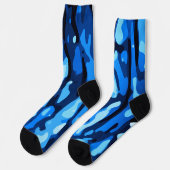 Chaussette Motif Abstrait Camo Blue (Gauche)
