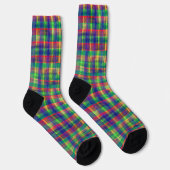 Chaussette Motif Abstrait couleur aquarelle plaid (Droite)