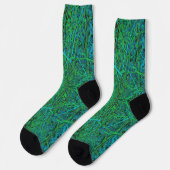 Chaussette Motif abstrait de branche vert citron vert cool (Gauche)