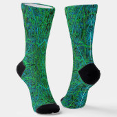Chaussette Motif abstrait de branche vert citron vert cool (Angulaire)