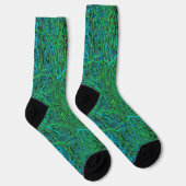 Chaussette Motif abstrait de branche vert citron vert cool (Droite)