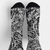 Chaussette Motif Abstrait de la nature noire et blanche (Haut)
