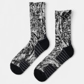 Chaussette Motif Abstrait de la nature noire et blanche (Gauche)