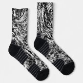 Chaussette Motif Abstrait de la nature noire et blanche (Droite)